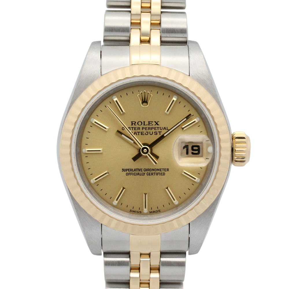 Rolex Datejust Y-serial watch, 18K (yellow gold) stainless steel, ladies', go...